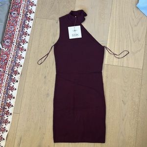 Burgundy Knit Bodycon Dress